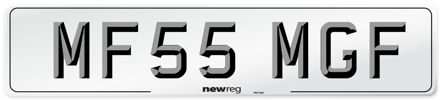 MF55 MGF Number Plate from New Reg